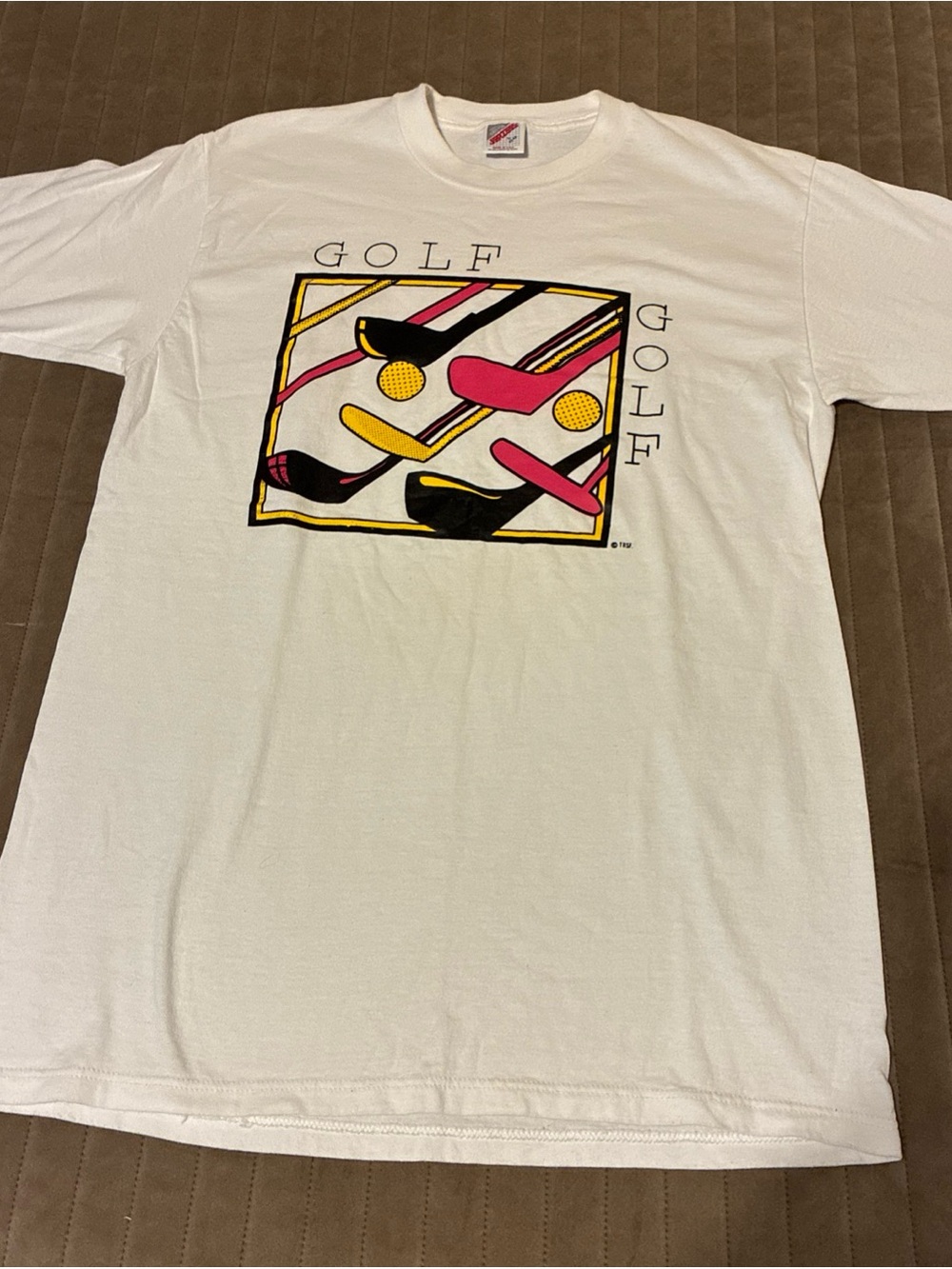 90’s Golf T shirt White Graphic Short-Sleeve Tee
